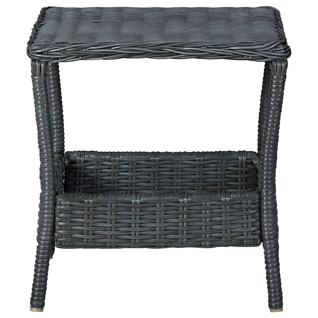 Garden Lounge Set Dark grey and black