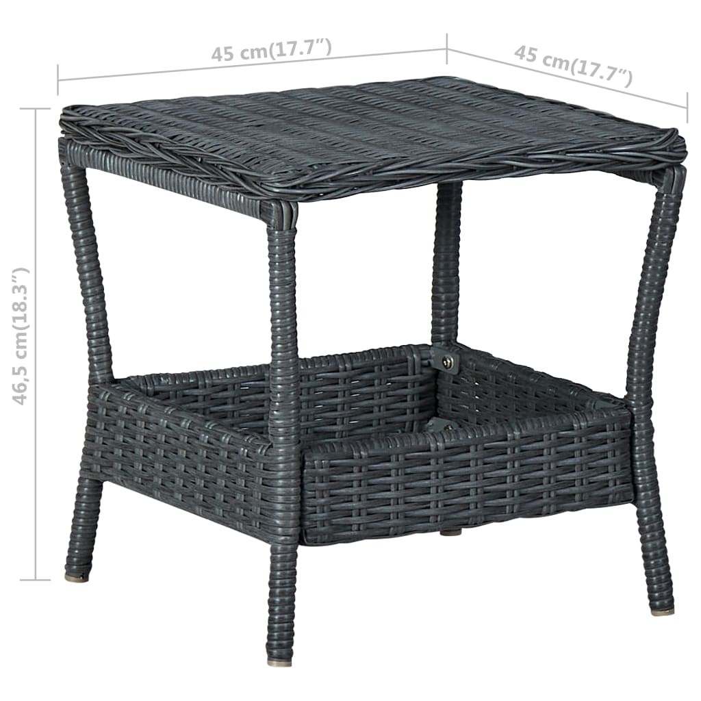 Garden Lounge Set Dark Grey Poly Rattan Medium Removable Covers