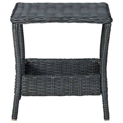 Garden Lounge Set Dark Grey Poly Rattan Medium Removable Covers