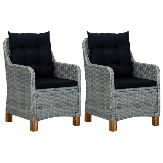 Garden Lounge Set Light Grey and Black