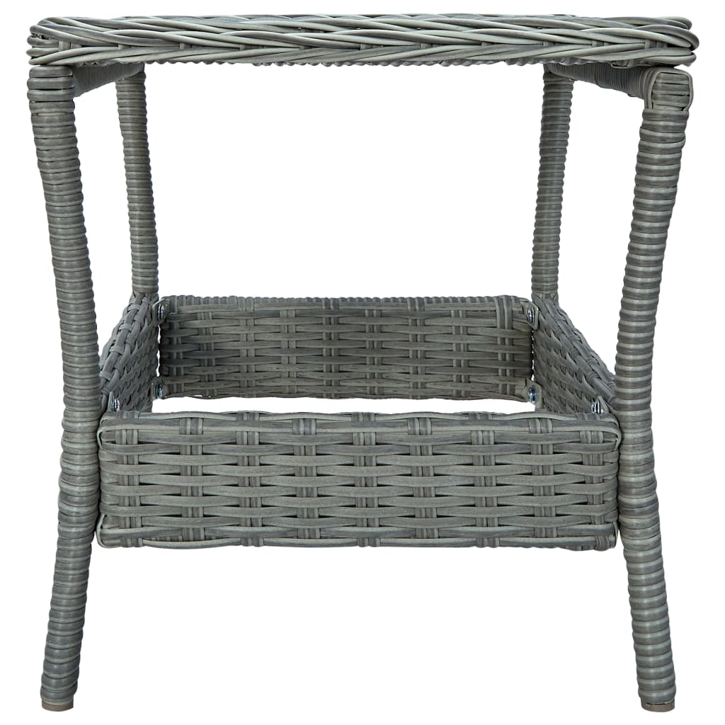 Garden Lounge Set Light Grey and Black