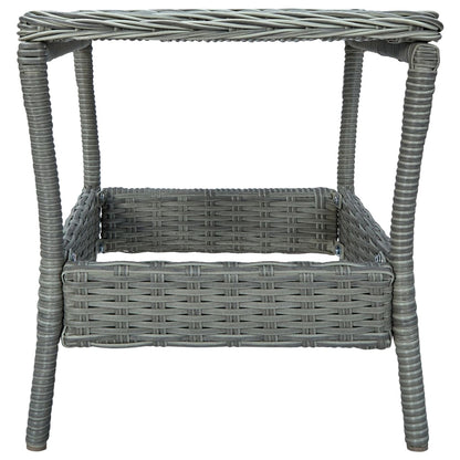 Garden Lounge Set Light Grey and Black