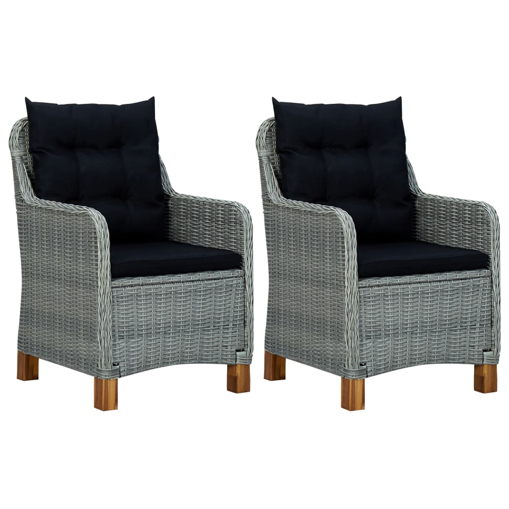 Garden Lounge Set Light Grey and Black