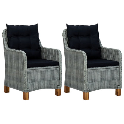 Garden Lounge Set Light Grey and Black