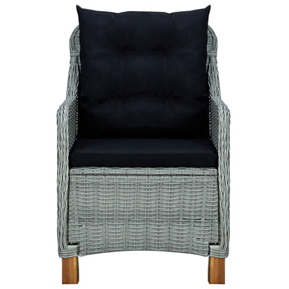 Garden Lounge Set Light Grey and Black