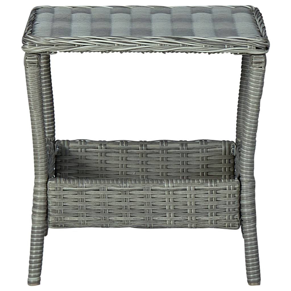 Garden Lounge Set Light Grey and Black