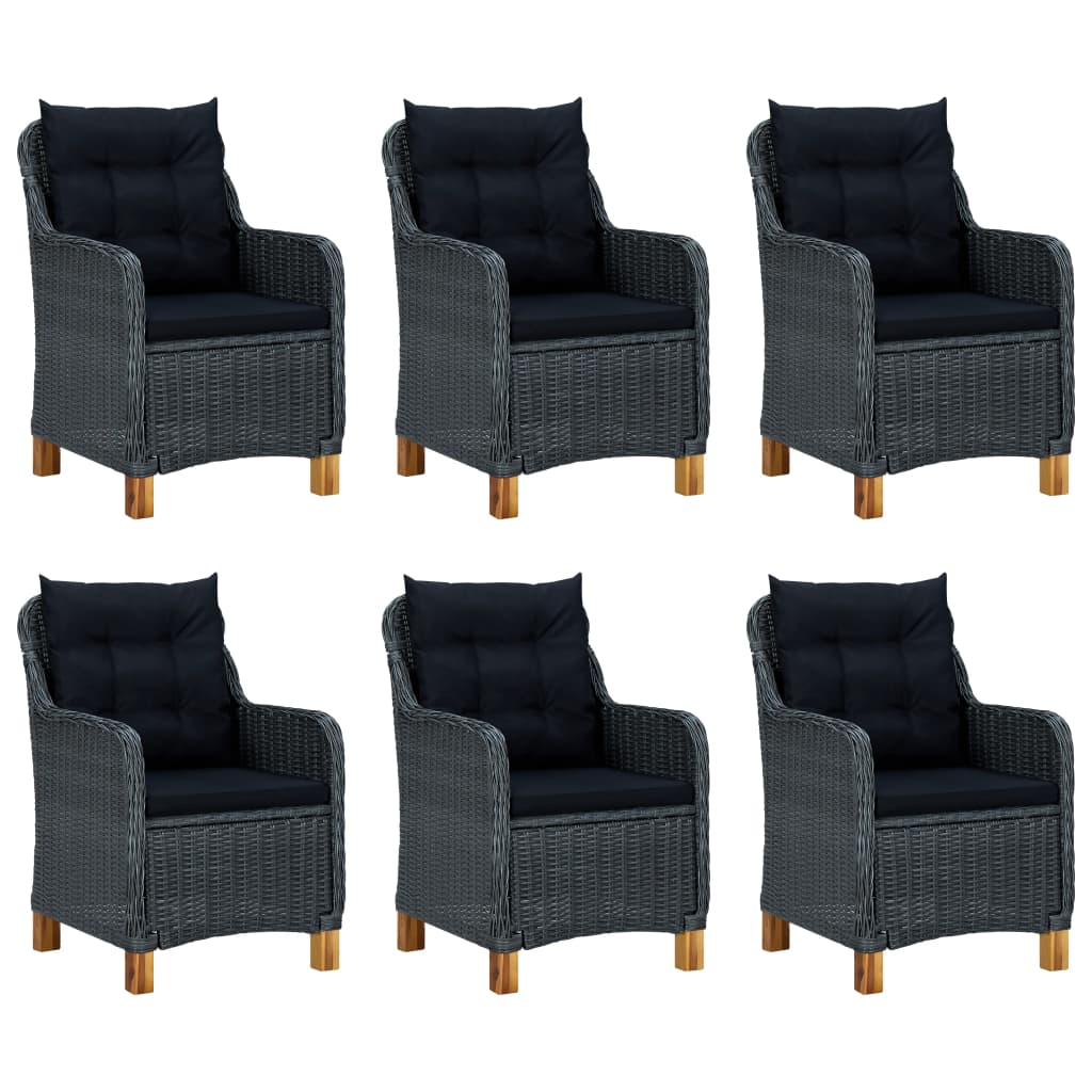 Outdoor Dining Set Dark Grey Poly Rattan Large Outdoor Dining Set