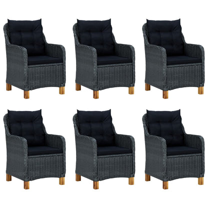 Outdoor Dining Set Dark Grey Poly Rattan Large Outdoor Dining Set
