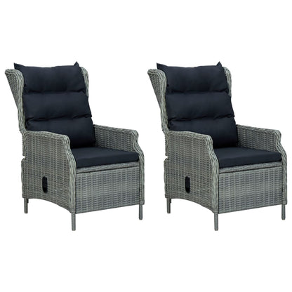 9 Piece Patio Dining Set with Cushions Poly Rattan Light Gray