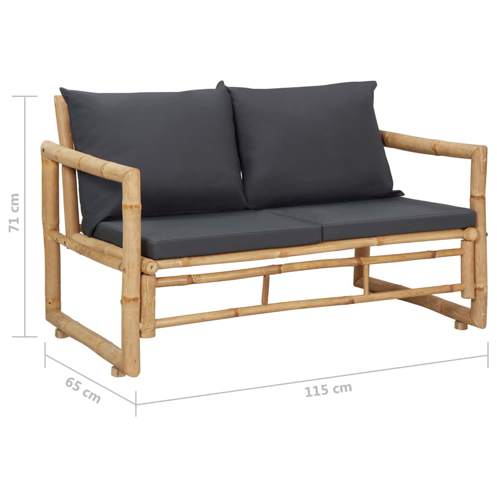 Garden Lounge Set Dark gray Bamboo Standard Seats Many