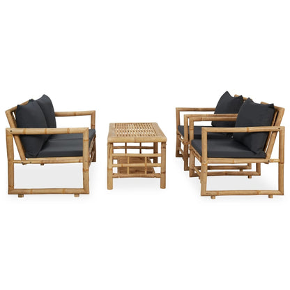 Garden Lounge Set Dark gray Bamboo Standard Seats Many