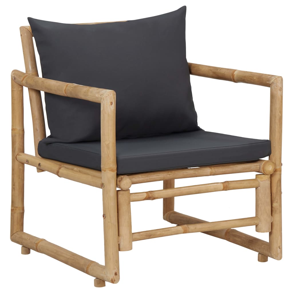 Garden Lounge Set Dark gray Bamboo Standard Seats Many