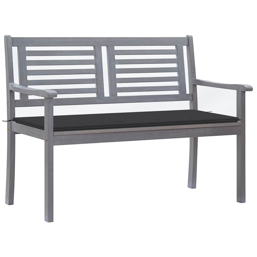 Bench Grey Solid eucalyptus wood, Polyester 47.2 in Durable