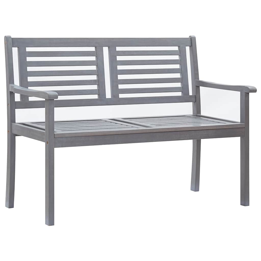 Bench Grey Solid eucalyptus wood, Polyester 47.2 in Durable