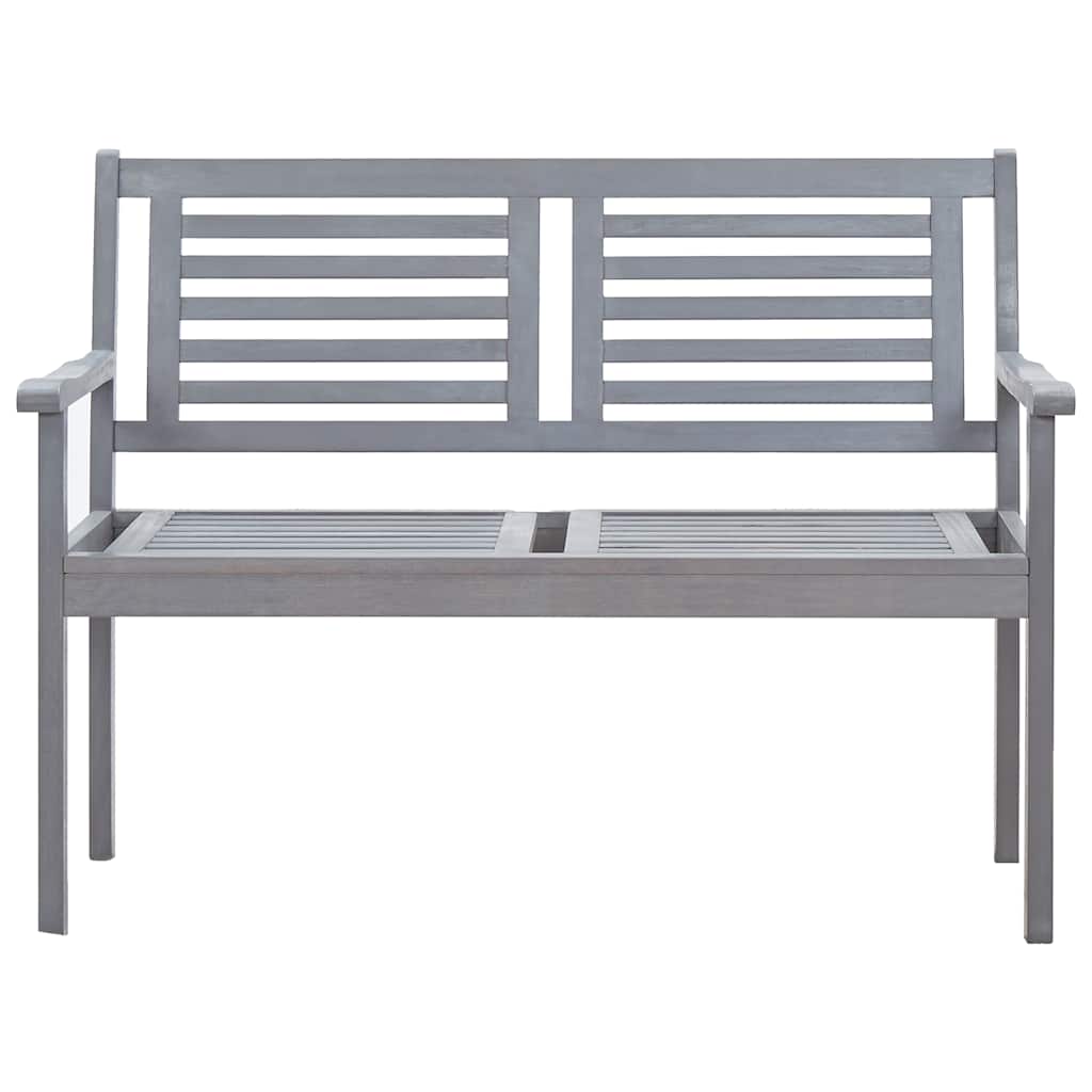 Bench Grey Solid eucalyptus wood, Polyester 47.2 in Durable