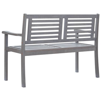 Bench Grey Solid eucalyptus wood, Polyester 47.2 in Durable
