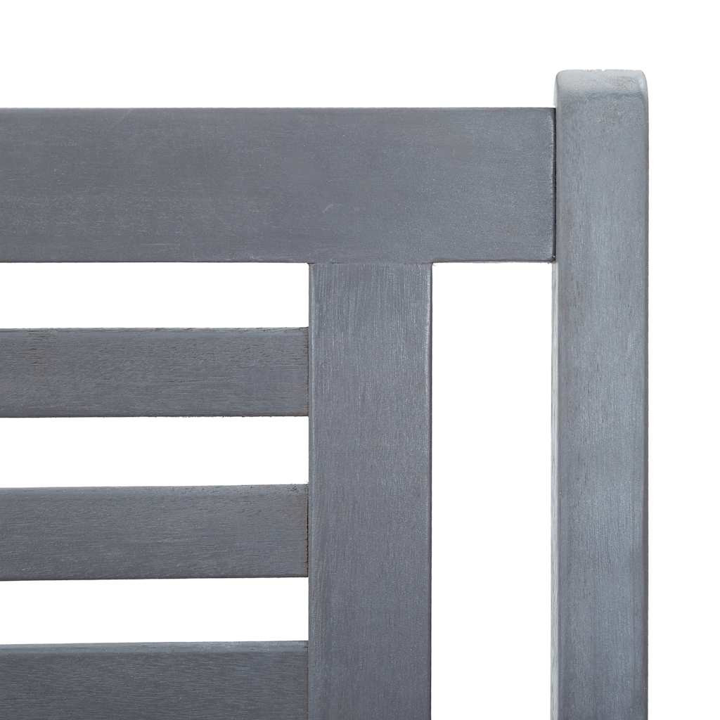 Bench Grey Solid eucalyptus wood, Polyester 47.2 in Durable