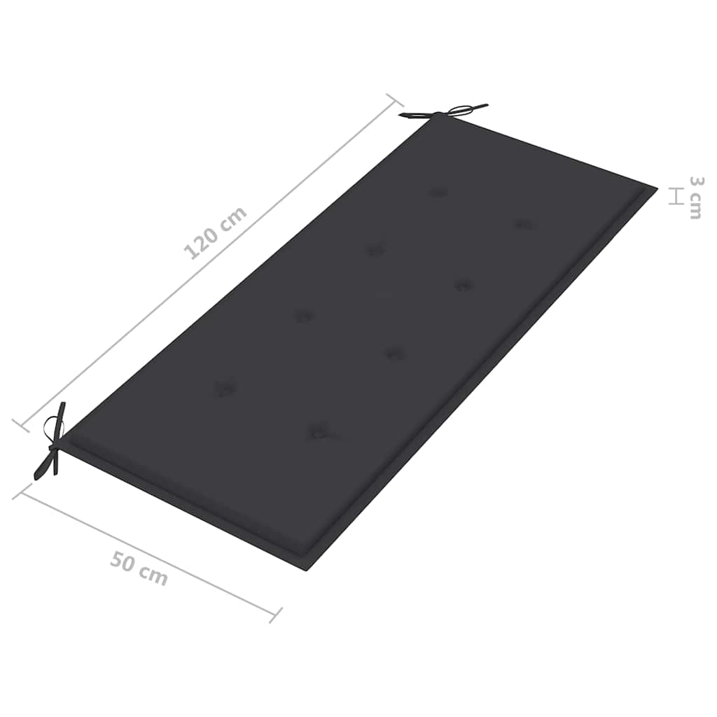 Bench Grey Solid eucalyptus wood, Polyester 47.2 in Durable