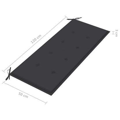 Bench Grey Solid eucalyptus wood, Polyester 47.2 in Durable