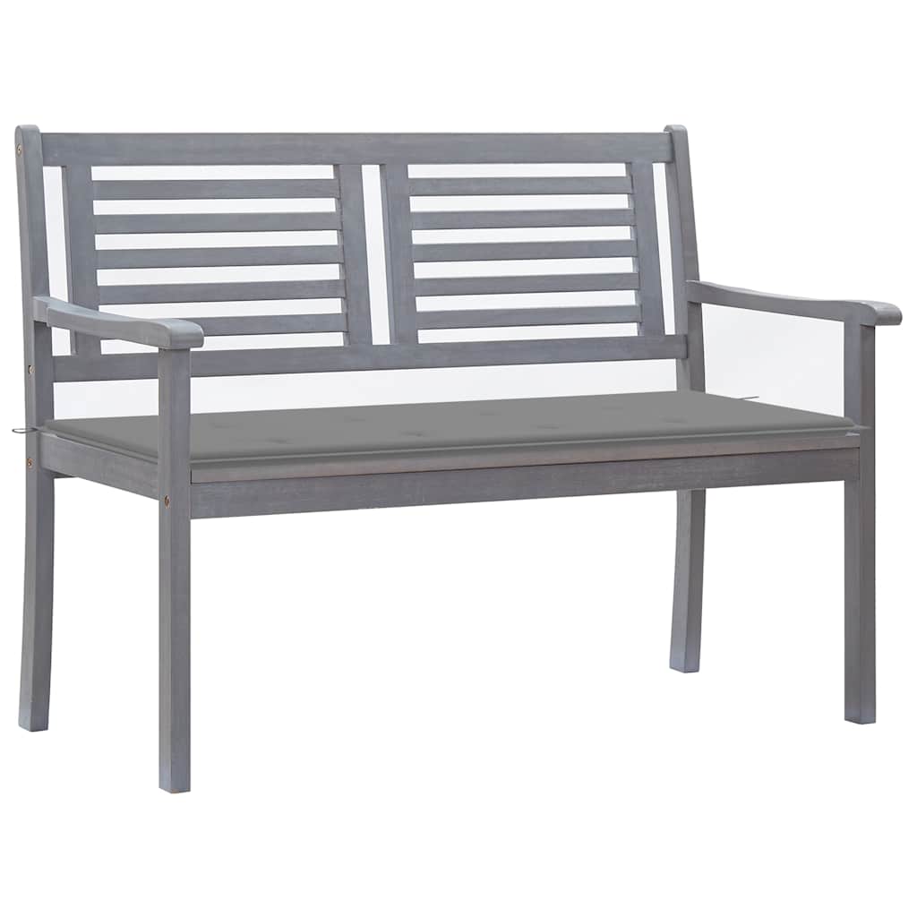 Bench Grey Eucalyptus wood Medium Ergonomic Garden Bench