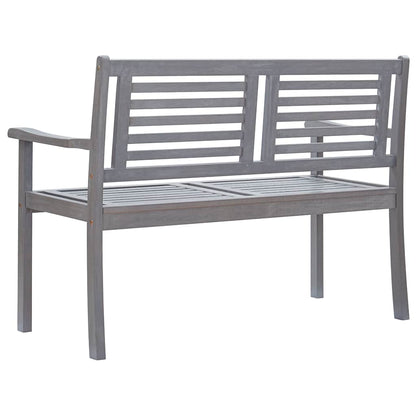 Bench Grey Eucalyptus wood Medium Ergonomic Garden Bench