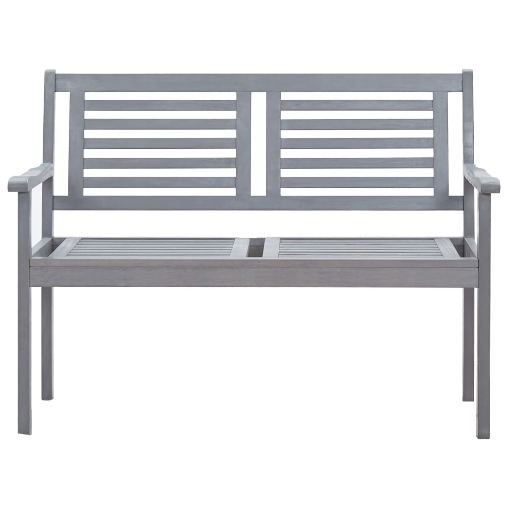 Bench Grey Solid eucalyptus wood 2-Seater Ergonomic Bench