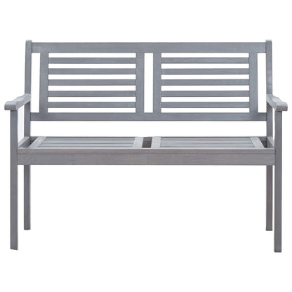 Bench Grey Solid eucalyptus wood 2-Seater Ergonomic Bench