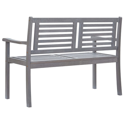 Bench Grey Solid eucalyptus wood 2-Seater Ergonomic Bench
