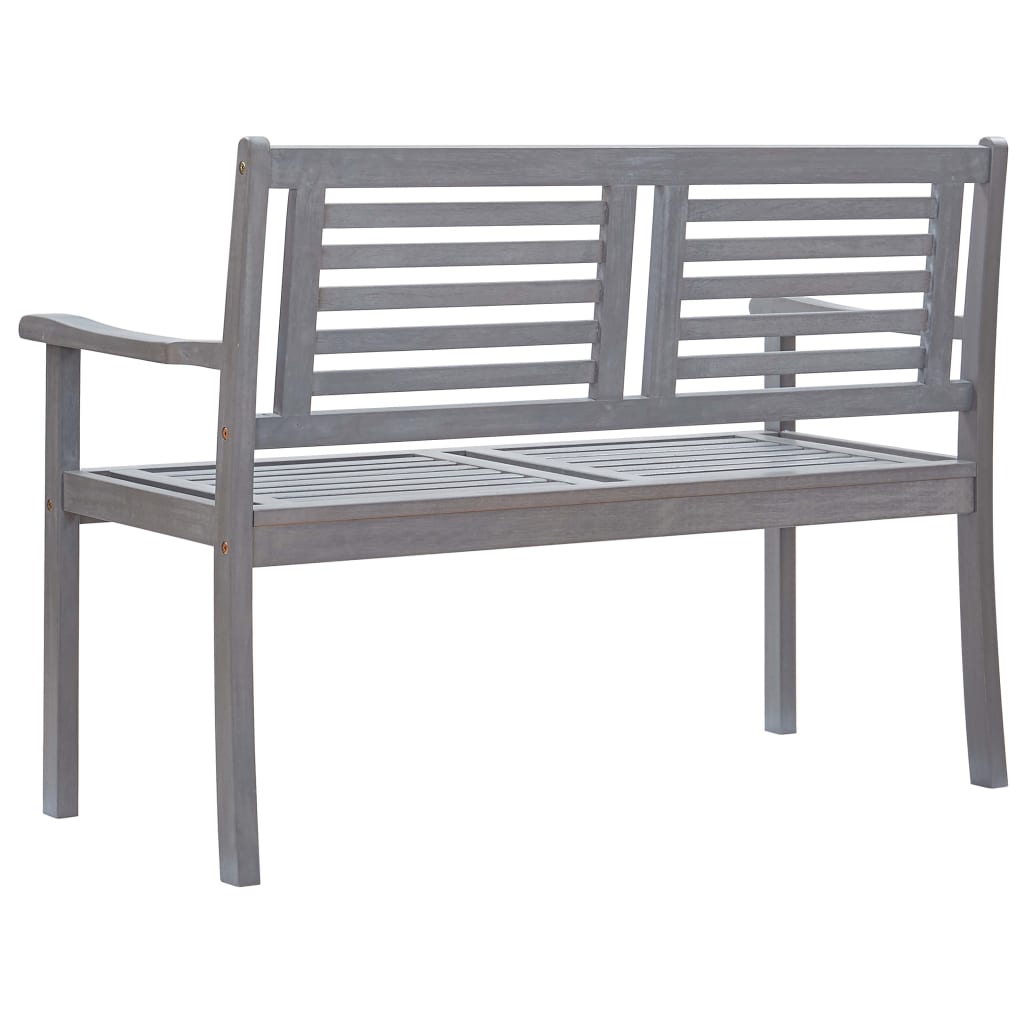 Bench Grey Solid eucalyptus wood 2-Seater Ergonomic Bench