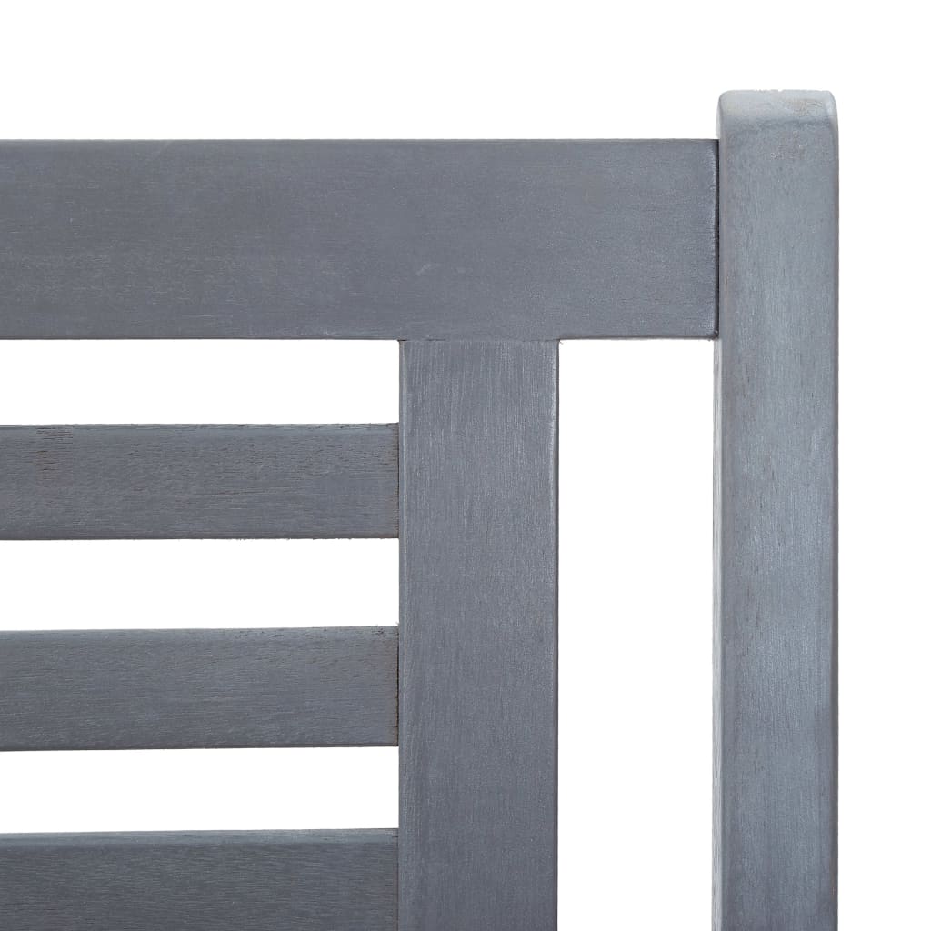 Bench Grey Solid eucalyptus wood 2-Seater Ergonomic Bench