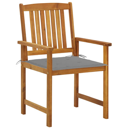 Garden Chair Set of 2 Natural wood, Grey