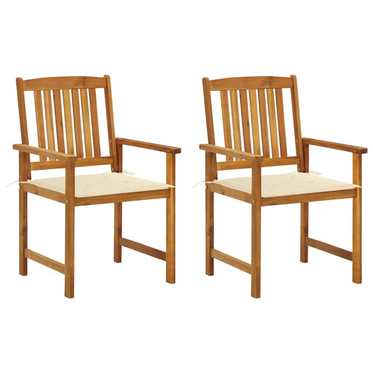 Garden Chair Set of 2 Natural wood Solid Acacia wood Garden Chair