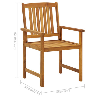 Garden Chair Set of 2 Natural wood Solid Acacia wood Garden Chair
