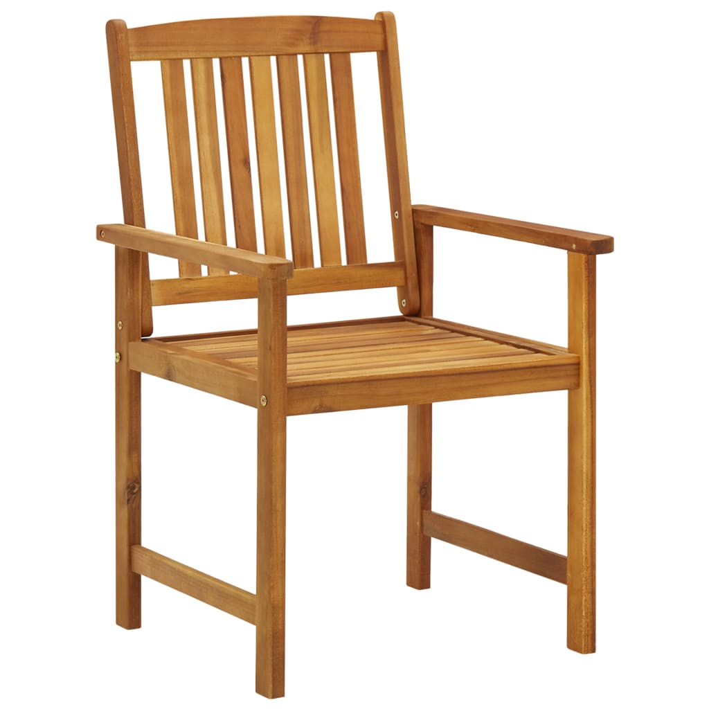 Garden Chair Set of 2 Natural wood Solid Acacia wood Garden Chair
