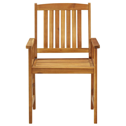 Garden Chair Set of 2 Red Solid Acacia wood, Polyester Standard