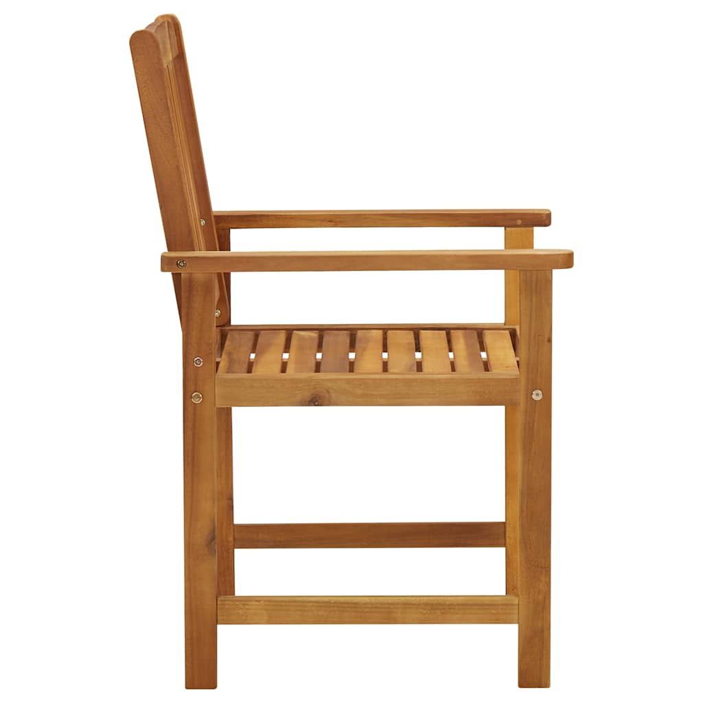 Garden Chair Set of 2 Red Solid Acacia wood, Polyester Standard