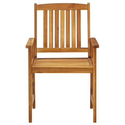 Patio Chair Set of 2 Wooden Brown