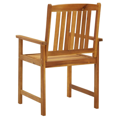 Patio Chair Set of 2 Wooden Brown