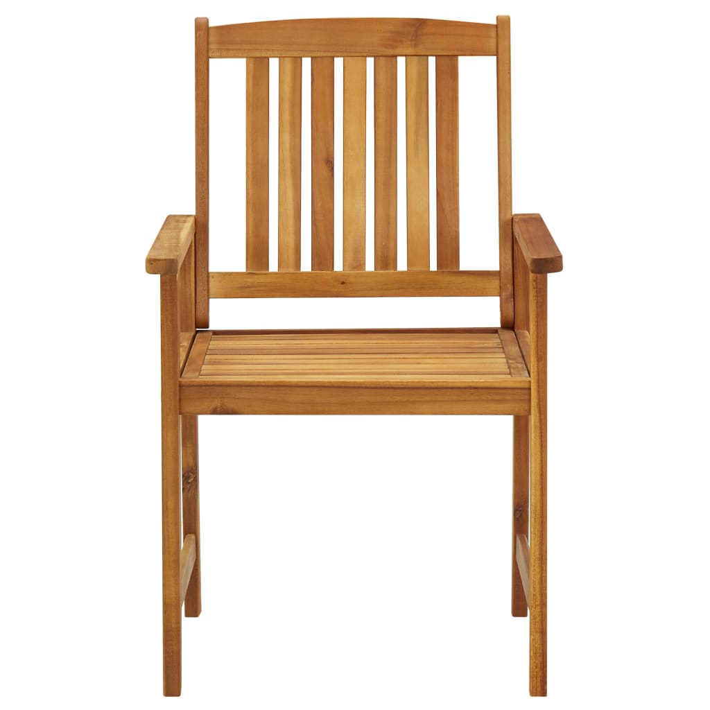 Patio Chair Set of 2 Green Solid Acacia Wood Standard Durable