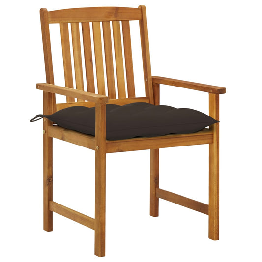 Patio Chair Set of 2 Natural Wood Solid Acacia Wood Standard