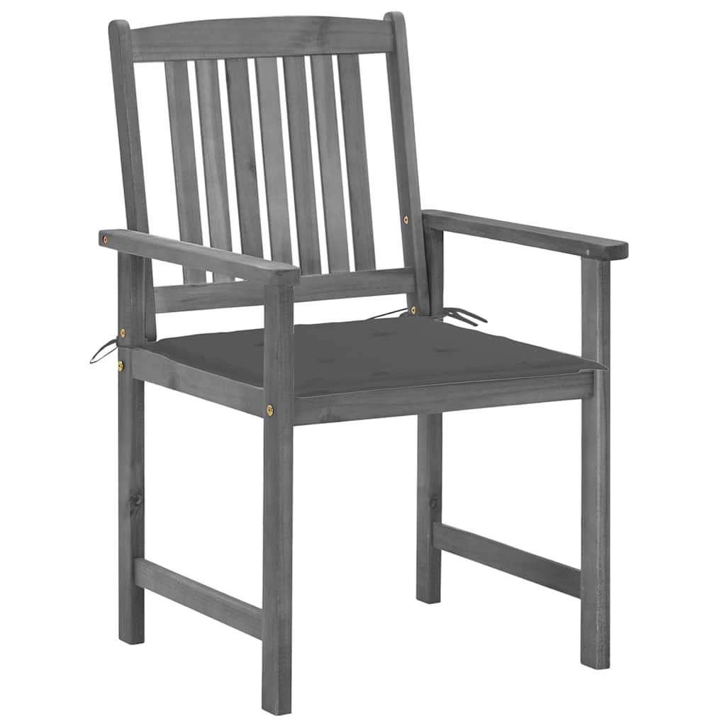 Garden Chair Set of 2 Grey Solid acacia wood Medium Durable