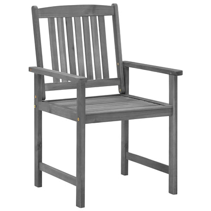 Garden Chair Set of 2 Grey Solid acacia wood Medium Durable