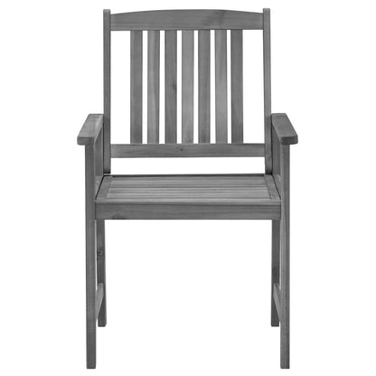 Garden Chair Set of 2 Grey Solid acacia wood Medium Durable