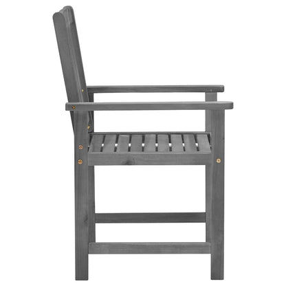 Garden Chair Set of 4 Grey Solid Acacia wood Standard Tough
