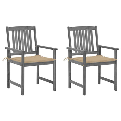 Garden Chair Set of 2 Grey
