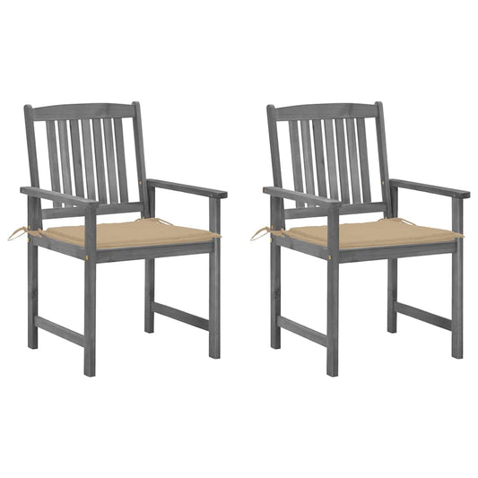 Garden Chair Set of 2 Grey