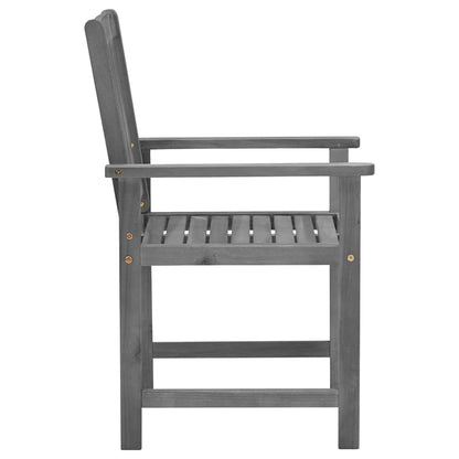 Patio Chair Set of 4 Gray Solid acacia wood Standard Durable
