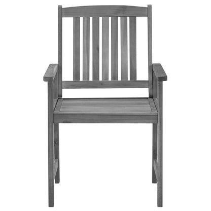 Garden Chair Set of 2 Grey Solid Acacia wood Medium Durable