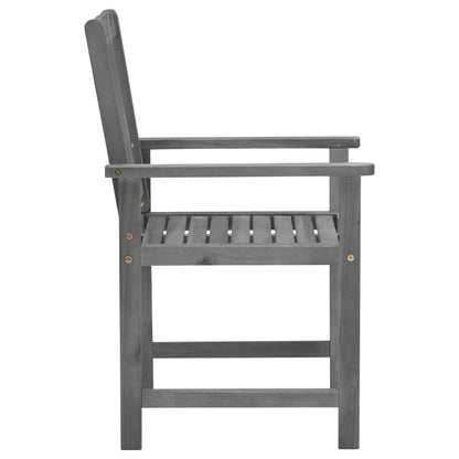 Patio Chair Set of 4 Gray Solid Acacia wood Standard Durable