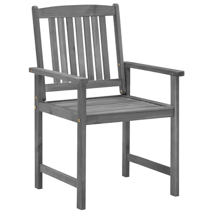 Patio Chair Set of 4 Gray Solid Acacia wood Standard